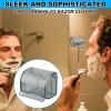 2pcs Wall Mount Razor Holder with Dust Cover Case, Waterproof Shower Razor Hanger Stand for Bathroom No-Drill Adhesive Shaving Rack Organizer Storage (Grey) view 4