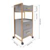 DELOPVIO Salon Storage Cart, 3 Drawers Mobile Salon Storage Cart, w/Hair Dryer Holder, 3 Drawers & 2 Open Tier Categorize, Hairdressing Tools Station Mobile Makeup Case view 3