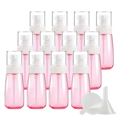 12 Pieces 100 ml Green Lotion Pump Bottles & 2PCS Funnel, 100ml Empty PETG Plastic Cosmetic Gel Travel Container for Cosmetic, Make up, Travel (80ml)