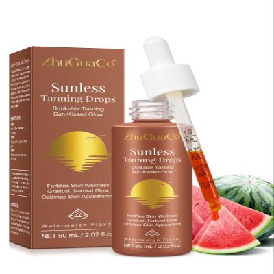 Sunless Tanning Drops To Drink,Drinkable Sunless Tanning Drops,Oral Drink Moisturizing Bronzing Tanner for Face & Body,Sun-Kissed Glow for All Skin