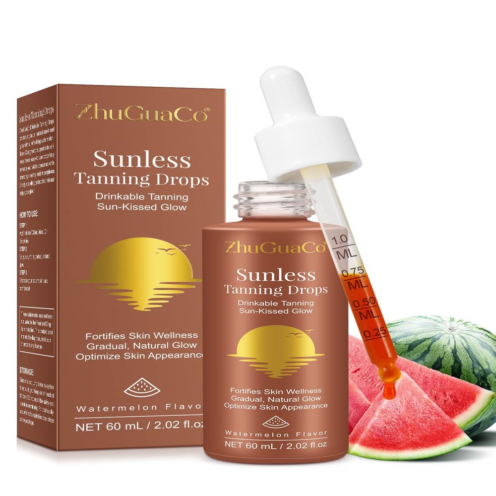 Sunless Tanning Drops To Drink,Drinkable Sunless Tanning Drops,Oral Drink Moisturizing Bronzing Tanner for Face & Body,Sun-Kissed Glow for All Skin