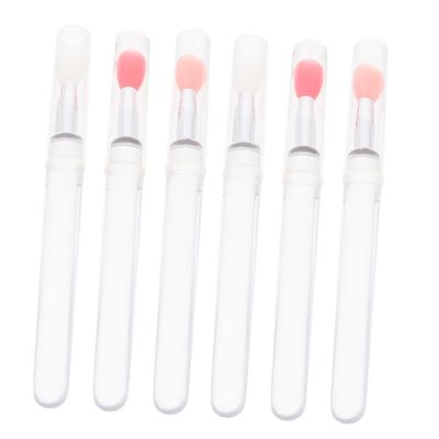 LIFKOME 6Pcs Silicone Lip Mask Brush with Lid Durable Lipstick Applicators for Makeup Versatile Eye Shadow and Lip Gloss Application Travel Friendly Cosmetic Tools