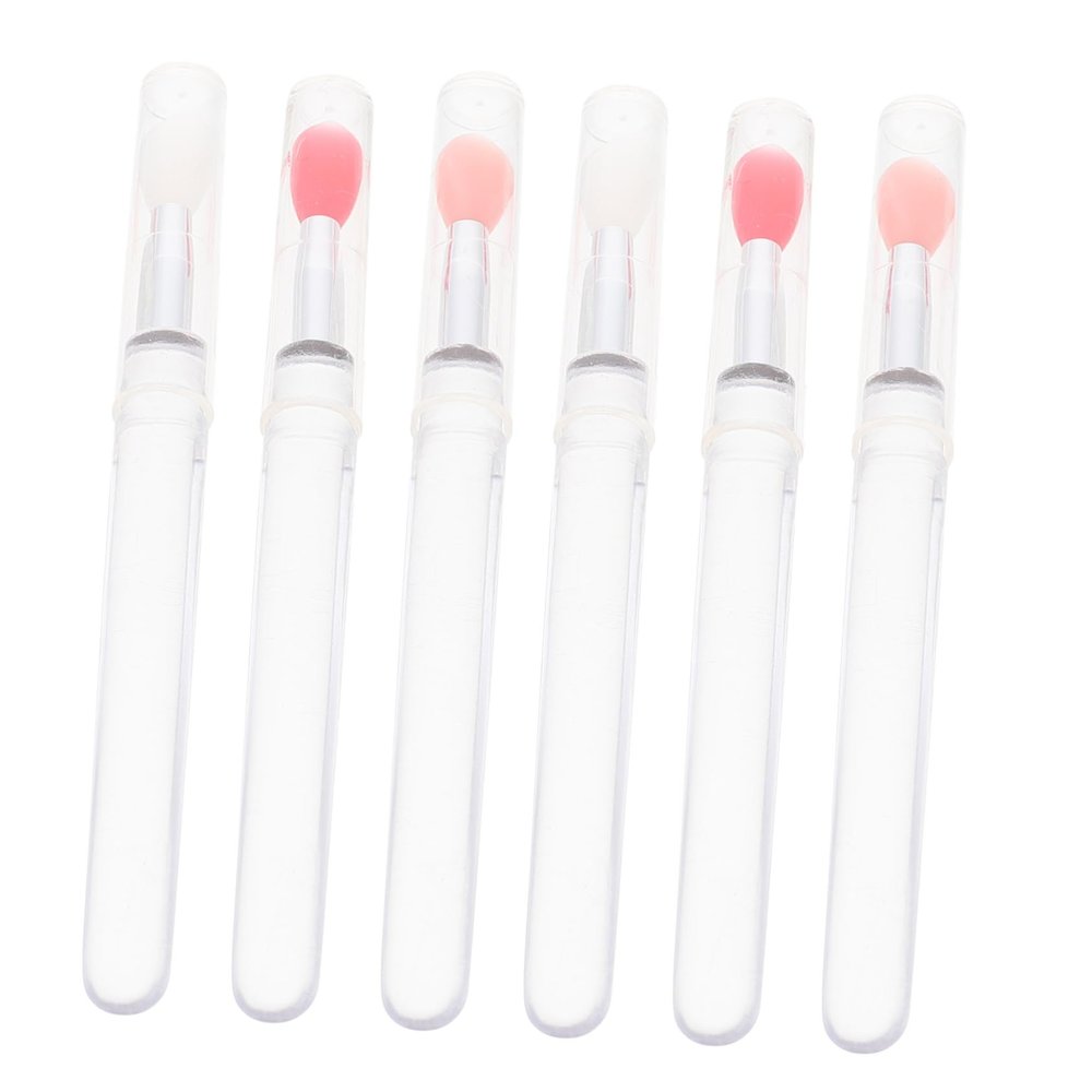 LIFKOME 6Pcs Silicone Lip Mask Brush with Lid Durable Lipstick Applicators for Makeup Versatile Eye Shadow and Lip Gloss Application Travel Friendly Cosmetic Tools