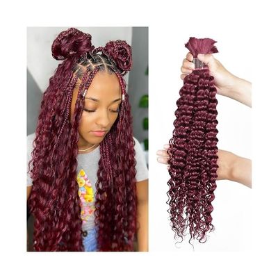 ZHONGCHENGWU Braiding Hair, Deep Wave Human Hair Bulk - No Weft, Ideal for Braiding Hair Extensions Hair Extensions(16 18 20inch)