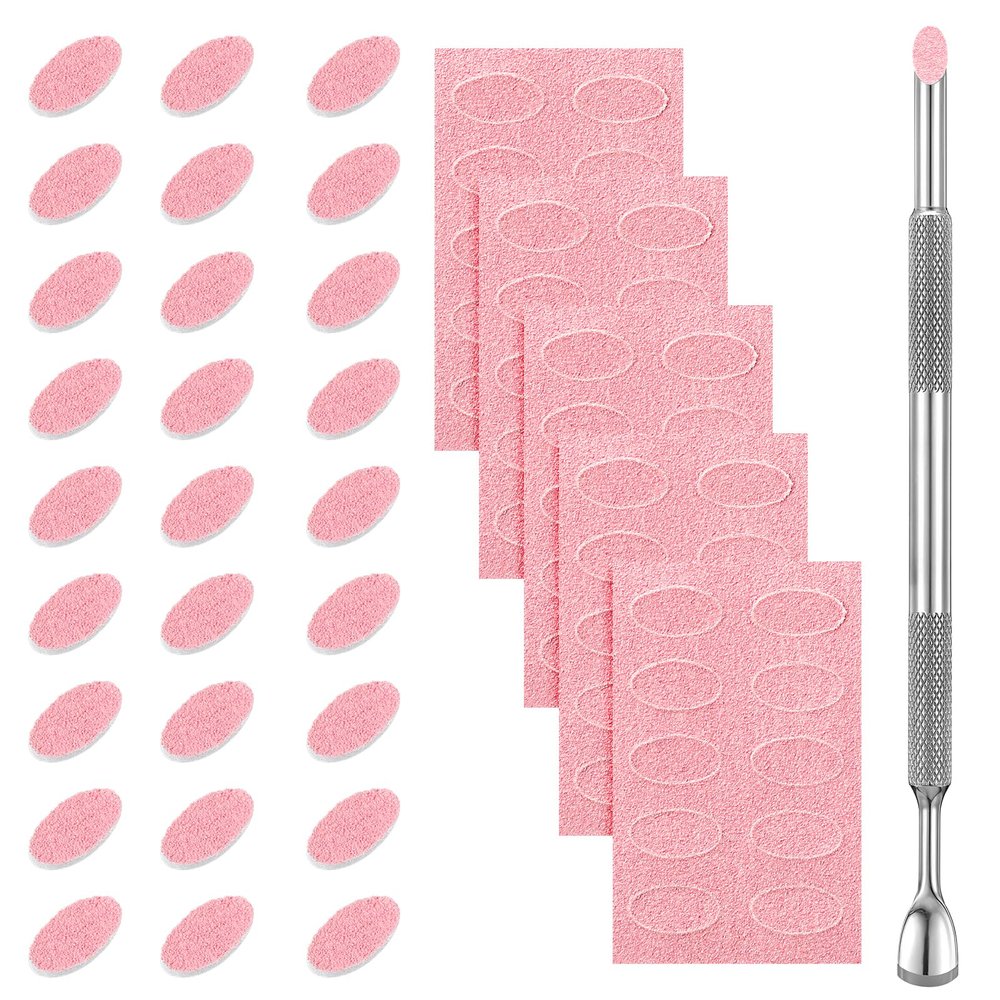 180 Grit Sandpaper Sheets Dual Ended Nail Cuticle Pusher Cutter Nail Art Pre Polishing Sandpaper Self-Adhesive Nails Art Sandpapers Pre-Treatment Cuticles Polishing Tools for Manicure Foot Salon Home