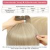 34 Inch Sew in Hair Extensions for Thin Hair 200g Long Straight Ash Blonde Bundles Synthetic view 2