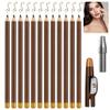 12 PCS Wooden Hard-Core Eyebrow Pencils for Women, 2025 Upgrade 2 in 1 Eyeliner and Eyebrow Pencil, Waterproof and Sweat-Proof Dark Brown Eyebrow Pencil Set with Sharpener for Beginner (Brown) view 1