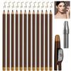 12 PCS Wooden Hard-Core Eyebrow Pencils for Women, 2025 Upgrade 2 in 1 Eyeliner and Eyebrow Pencil, Waterproof and Sweat-Proof Dark Brown Eyebrow Pencil Set with Sharpener for Beginner (Dark brown) view 1
