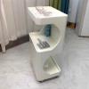 XDMINGY Mobile Hair Station for Tools Storage 3 Tier Salon Rolling Storage Kitchen Movable Trolleys Density Board Beauty Salon Cart with Wheel Rolling Trolley(White) view 3