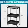 Poarmeey 3-Tier Tattoo Trolley Holder Stand and Tattoo Arm Rest Hydraulic Adjust Height Oversized for Tattoo Supplies view 2