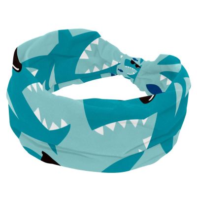 otnrnondcl Cool Blue Shark with Black Sunglasses Headbands for Women, Fashion Knotted Headband Wide Hairband Girls Hair Accessories