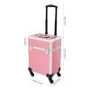 LTIGOAW Professional Rolling Makeup Travel Case, Lockable Hair Care Trolley, Beauty Salon Cosmetics Luggage Travel Organizer Toolbox, Makeup Train Case (Pink) view 2