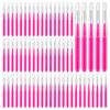 100Pcs Micro Eyebrow Brush Set Pink Brow Lamination Brush with Cap Micro Spoolies Lamination Portable Brow Brushes Multifunctional Brow Spoolie for Eyelash and Eyebrow Extensions Tool view 1