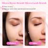 100Pcs Micro Eyebrow Brush Set Pink Brow Lamination Brush with Cap Micro Spoolies Lamination Portable Brow Brushes Multifunctional Brow Spoolie for Eyelash and Eyebrow Extensions Tool view 2