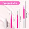 100Pcs Micro Eyebrow Brush Set Pink Brow Lamination Brush with Cap Micro Spoolies Lamination Portable Brow Brushes Multifunctional Brow Spoolie for Eyelash and Eyebrow Extensions Tool view 3