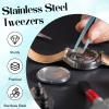 60Pcs Slanted Eyebrow Tweezers for Women Men, Stainless Steel Tweezers Bulk Professional High Precise Tweezer for Ingrown Hair Removal Plucking Blackheadl(Multicolor) view 4