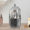 360 Rotating Makeup Organizer With Transparent Dustproof Cover, Glacier Texture, Water Wave Design, 6 Compartments view 4
