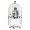 6-Compartment Rotating Makeup Organizer With Dustproof Transparent Cover, Glacier And Water Wave Design, Pet & Abs Materials view 1