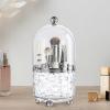 6-Compartment Rotating Makeup Organizer With Dustproof Transparent Cover, Glacier And Water Wave Design, Pet & Abs Materials view 4