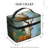 SDTYKHJ Makeup Bag for Women Cosmetic Bag Travel Toiletry Bag Deer Forest Make Up Organizer with Handle view 3