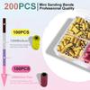 200Pcs Nail Drill Bits Small Sanding Bands with 3.1mm Mandrel Bit, 120 240 Fine Grit Nail File for Acrylic Nails Gel Manicures and Pedicure. view 2