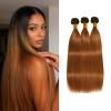 KODRHAR Ombre Light Brown Straight Human Hair Bundles 26 28 30 Inch T1B/30 Brown Bundles Human Hair 10A Brazilian Virgin Quick Weave Hair for Black Women view 1