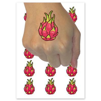 Pitaya Dragon Fruit Cactus Temporary Tattoo Water Resistant Fake Body Art Set Collection - 15 2" Tattoos (1 Sheet)
