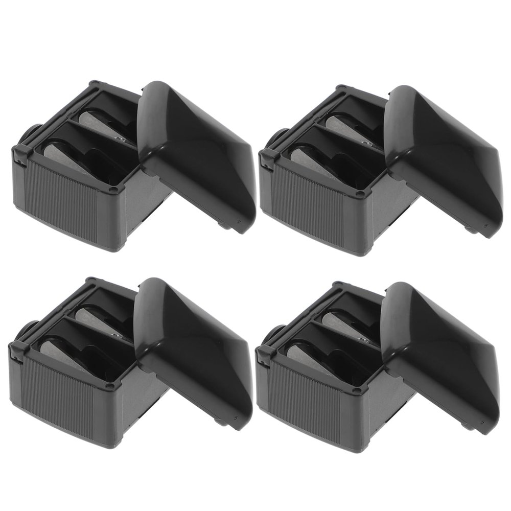 OUNONA 4Pcs Dual Pencil Sharpener for Eyebrow Eyeliner Makeup Durable Cosmetic Pencil Sharpeners for School and Home Use Cover Included