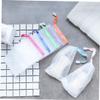 ARTSEWPLY 50pcs Bubble Net Soap Mesh Pouch Set Portable Exfoliating Holder for Handmade and Bar Soap for Facial Cleansing Includes Ribbon and Round Buckle view 2