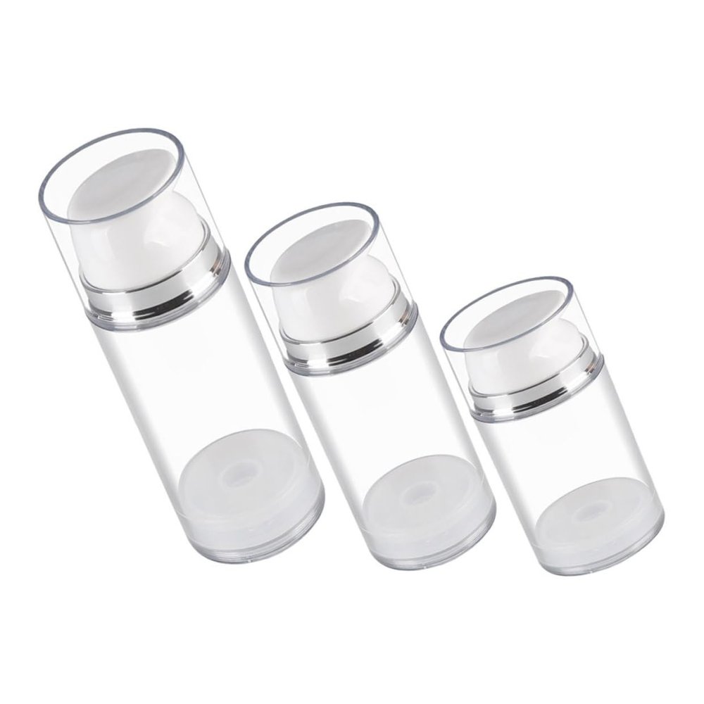 Outanaya 3pcs Airless Pump Bottle Set 50ml 100ml 150ml ABS Pressing Type Lotion Dispenser for Travel Cosmetics