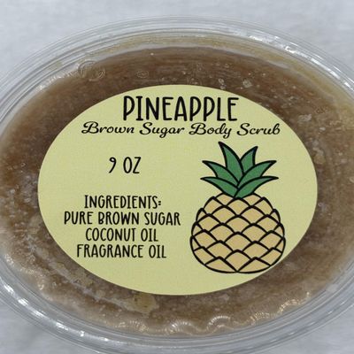 Pineapple Brown Sugar Body Scrub, 9 oz, Natural Coconut Oil Formula