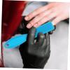 AUTSUPPL 4pcs Long Handle Nail Brush Durable Plastic Nail Cleaner Brushes for Makeup Manicure Soft Bristles for Easy Dust Removal Random Pattern Design for Home Salon Use view 2