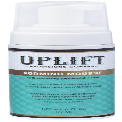 Uplift Provisions Curl Defining Mousse  Lightweight Anti-Frizz Hair Foam for Curly & Wavy Hair  Volumizing Styling Mousse for Men & Women  No Crunch, Sulfate-Free, 6 Fl Oz