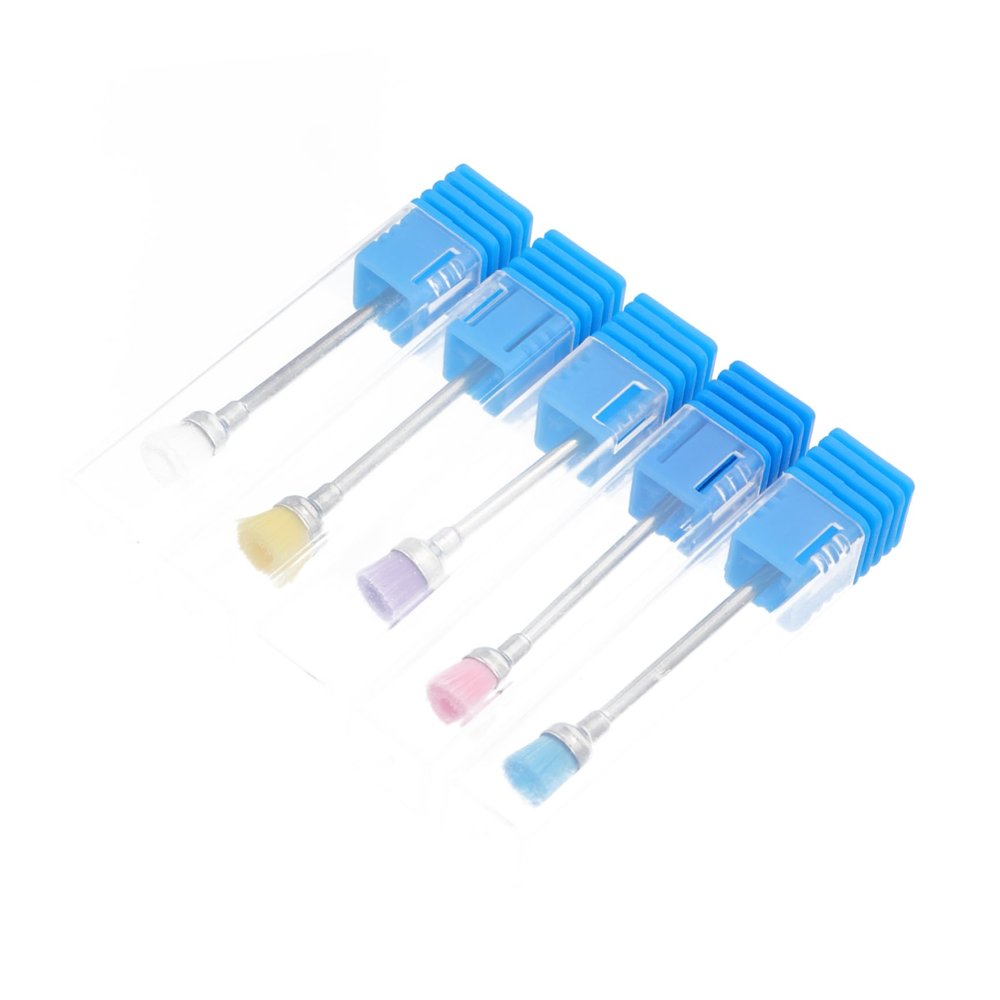 HEATSHAKING 5Pcs Nail Cleaning Kit Ergonomic Nail Drill Bit Brush for Dust Removal for Salon Spa Home Manicure Pedicure Reusable Lightweight Versatile Tools