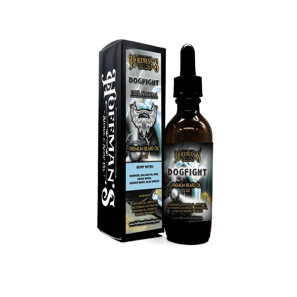 Hoffman's Dogfight Premium 2oz Beard Oil, All Natural, Blue Spruce, Cedar, Balsam Fir