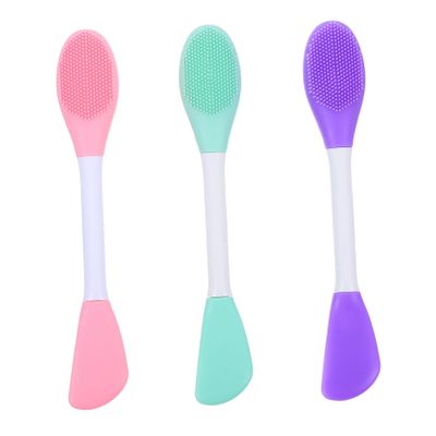 CTIRCHIU Double-Head Silicone Facial Brush Set 3pcs Skin Cleansing Tool for Gentle Exfoliation and Deep Cleaning for Skin Types