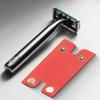CALFOVERA 2PCS Double Edge Razor Protective Sheath Case with Snap Closure 3.431.77 Inch PU Leather Razor Head Protecting Blade Guard Shaving Travel Cover for Men Travel Butterfly Shaver (Red) view 4