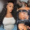 CITY GIRL Deep Wave Lace Front Wigs Human Hair Pre Plucked 13x4 Hd Transparent Lace Frontal Deep Wave Human Hair Wig For Women 200 Density 22 Inch view 1
