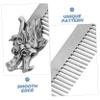 Beaupretty Metal Pocket Comb for Men Dragon Pattern Beard Comb for Hair Styling Travel Grooming Tool Durable Zinc Alloy Compact Design for Go Use view 3