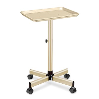 Chetunju Champagne Colden Salon Rolling Tray Cart with Wheels, Adjustable Color Tray for Tattoo (Champagne Gold)