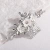 Xerling Bride Wedding Silver Rhinestone Hair Comb Flower Hair Piece Bridal Floral Hair Jewelry Accessories for Women (Silver) view 2
