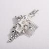 Xerling Bride Wedding Silver Rhinestone Hair Comb Flower Hair Piece Bridal Floral Hair Jewelry Accessories for Women (Silver) view 4