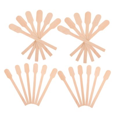 FRCOLOR Double Head Wax Applicator Sticks for Hair Removal 100pcs 130mm Wooden Wax Sticks for Eyebrow Lip and Nose Waxing for Home and Spa Use