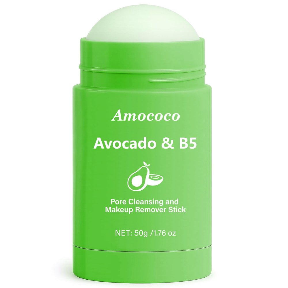 Amococo Pore Cleansing Makeup Remover Stick, Shea Butter and B5 Formula for Sensitive Skin, Gentle Make Up Melting Cleanser & Waterproof Mascara Remover, and is Travel-friendly, 1.41 Oz