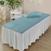 Blue,70x190cm(S),LDLCYCN Cooling Massage Table Mattress Pad with Face Hole Thin Massage Table Mattress Topper with Elastic Band Lash Bed Cushion Spa Beauty Table Bed Pad for Summer Washable view 1