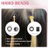 MioYio Nano Hair Extensions Human Hair 7/60#-Caramel Color Mixed With Brown 20inch 40G/40S/Pack Nano Bead Hair Extensions Human Hair Nano Ring Hair Long Straight For Women view 4