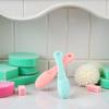 2 Pcs Green and Red Silicone Face Cleansing Brush Set, Silicone Face Cleaner Blackhead Remover Cleanser Nose Pore Brush Finger Scruber Tool Facial Skin Cleaner Massage Brush view 2
