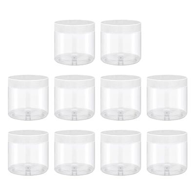 Gumney Empty Storage Container, 20PCS 50ml Refillable Plastic Cream Jar with Lids, Leak Proof Clear Cosmetic Sample Bottles for Lotion, Makeup, Beads, Candy, White Lid