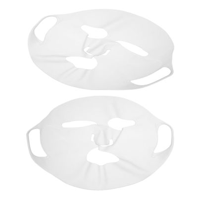2pcs Silicone Face Mask Cover with Ear Hooks Reusable Hydrating Mask Sleeve for Women Moisture Treatment Tool to Prevent Essence Evaporation Comfortable Fit for All Skin Types
