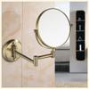 8" Wall-Mounted Brass Makeup Mirror, Extendable 360 Adjustable Shaving Mirror(7X) view 2